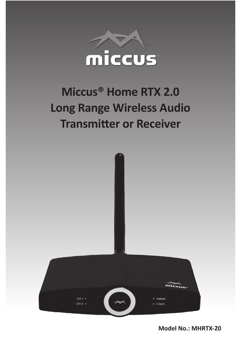 Miccus Home Rtx 2 0 User Manual Pdf Download Manualslib