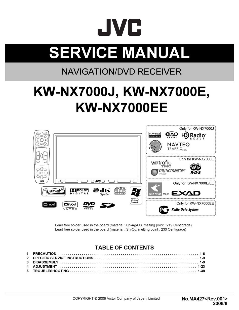 JVC KW-NX7000J SERVICE MANUAL Pdf Download | ManualsLib