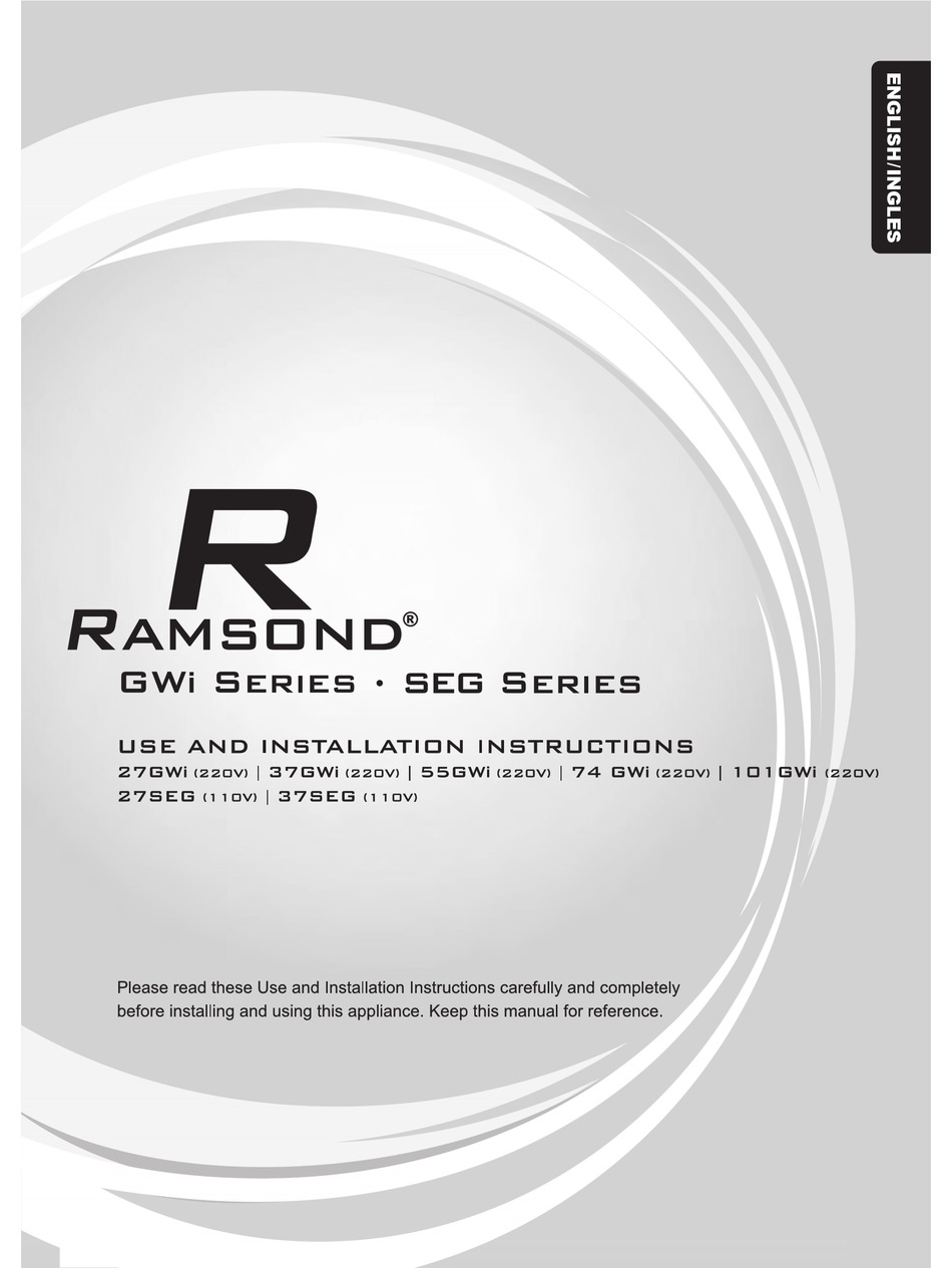 RAMSOND 27GWI USE AND INSTALLATION INSTRUCTIONS Pdf Download | ManualsLib