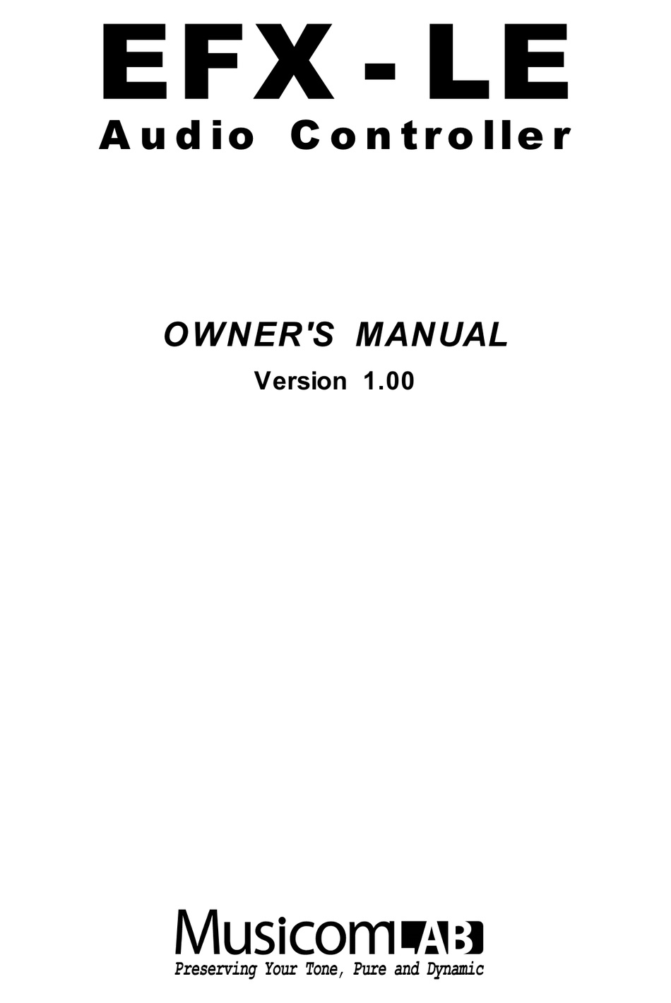 MUSICOM LAB EFX-LE OWNER'S MANUAL Pdf Download | ManualsLib