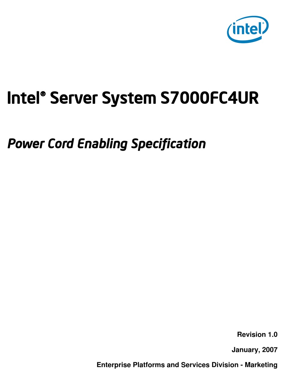 INTEL S7000FC4UR MANUAL Pdf Download ManualsLib
