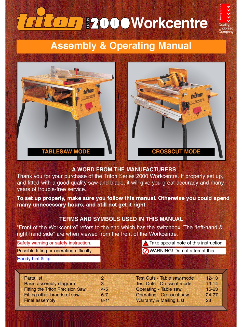 Triton 2000 Assembly Operating Manual Pdf Download Manualslib Triton 2000 Assembly Operating Manual Pdf Download Manualslib