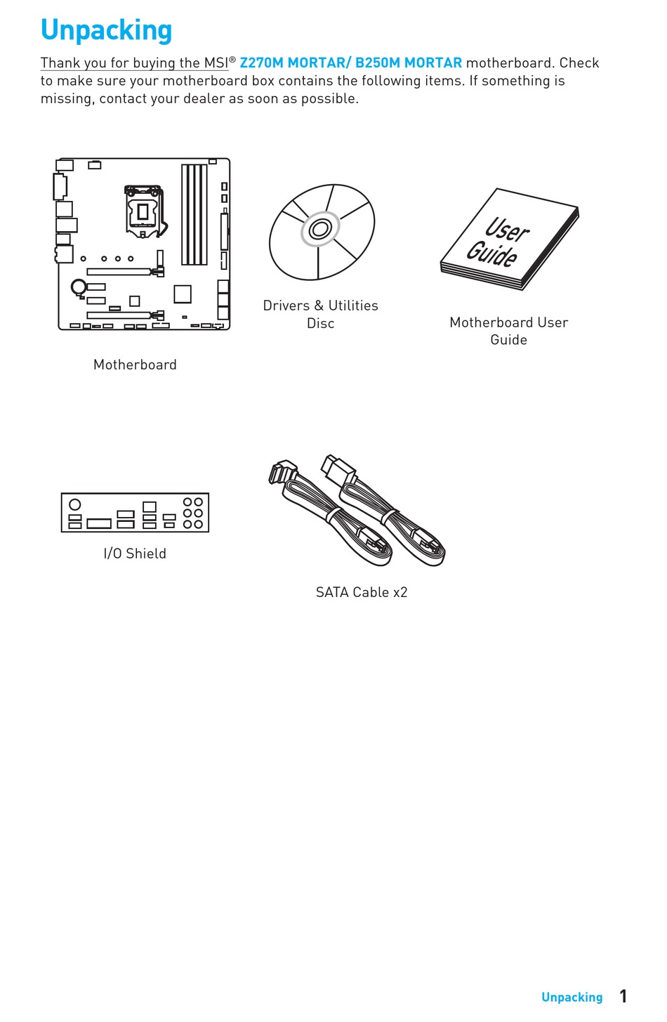 Msi Z270m Mortar Manual Pdf Download Manualslib