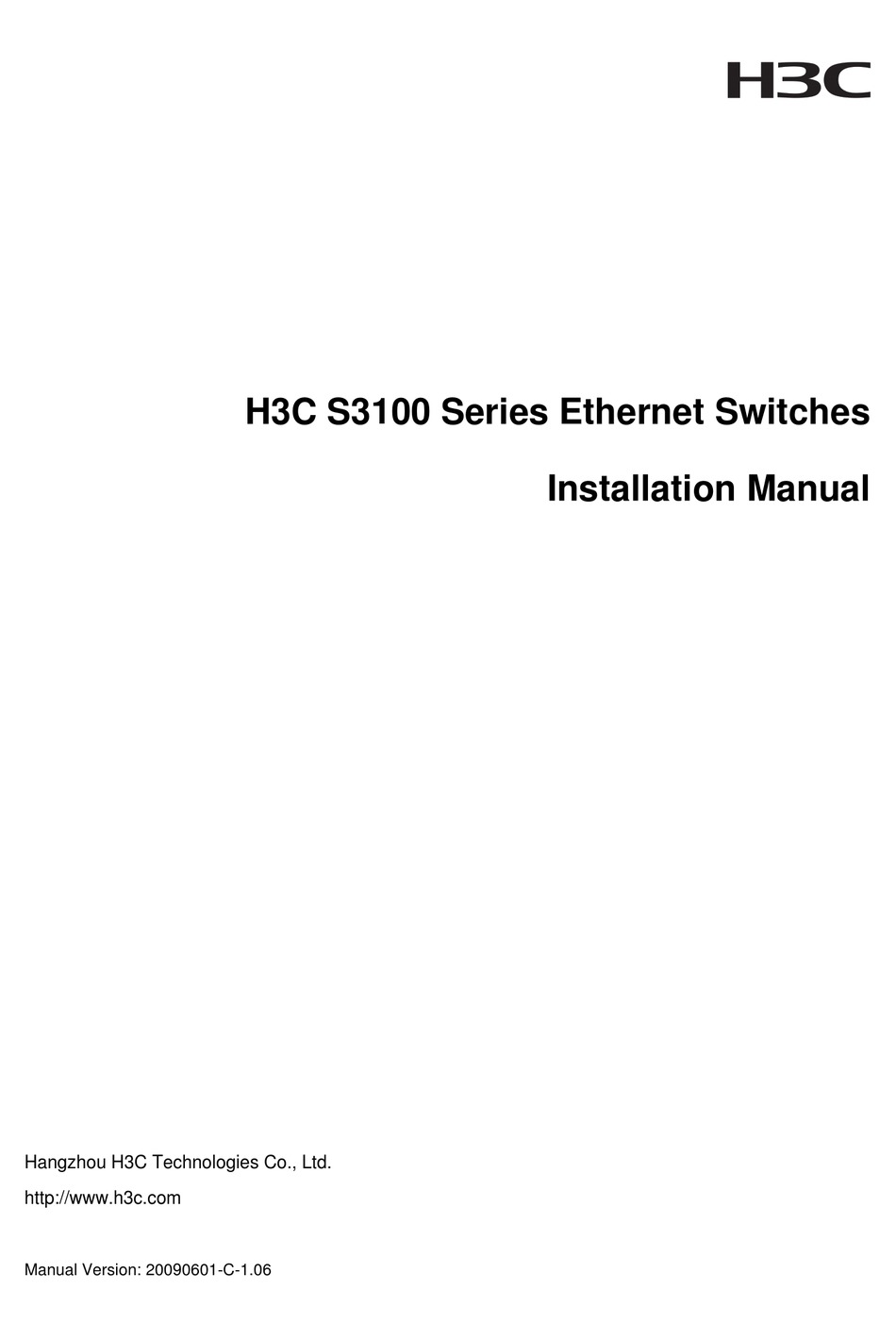 H3C S3100 SERIES INSTALLATION MANUAL Pdf Download | ManualsLib