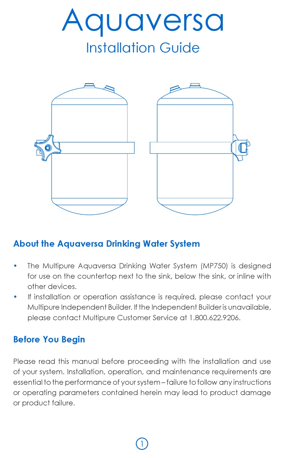 AQUAVERSA MP750 INSTALLATION MANUAL Pdf Download ManualsLib