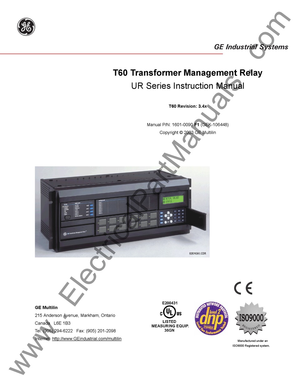 GE T60 INSTRUCTION MANUAL Pdf Download ManualsLib