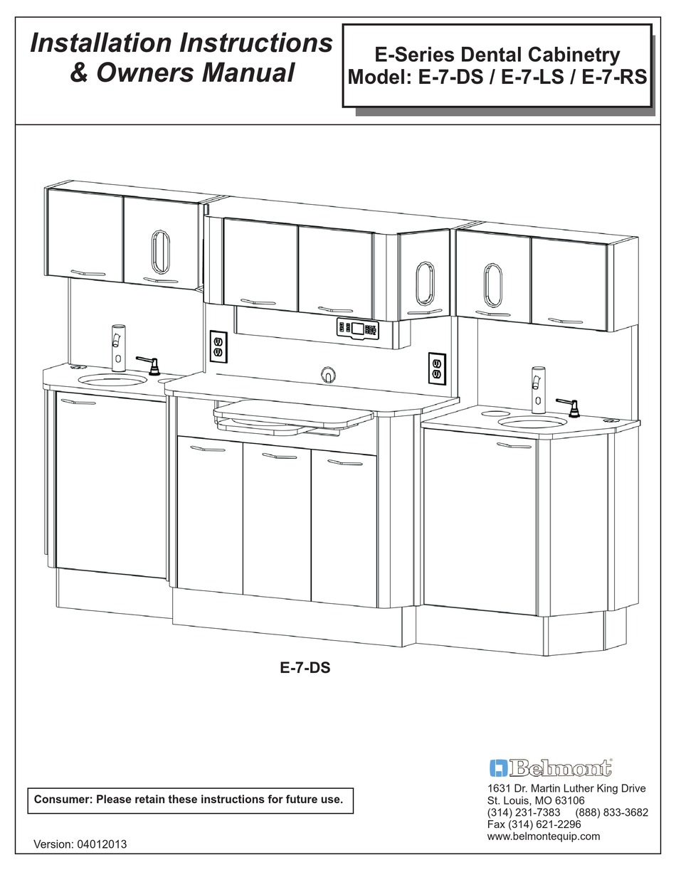 BELMONT E7DS INSTALLATION INSTRUCTIONS & OWNER'S MANUAL Pdf Download