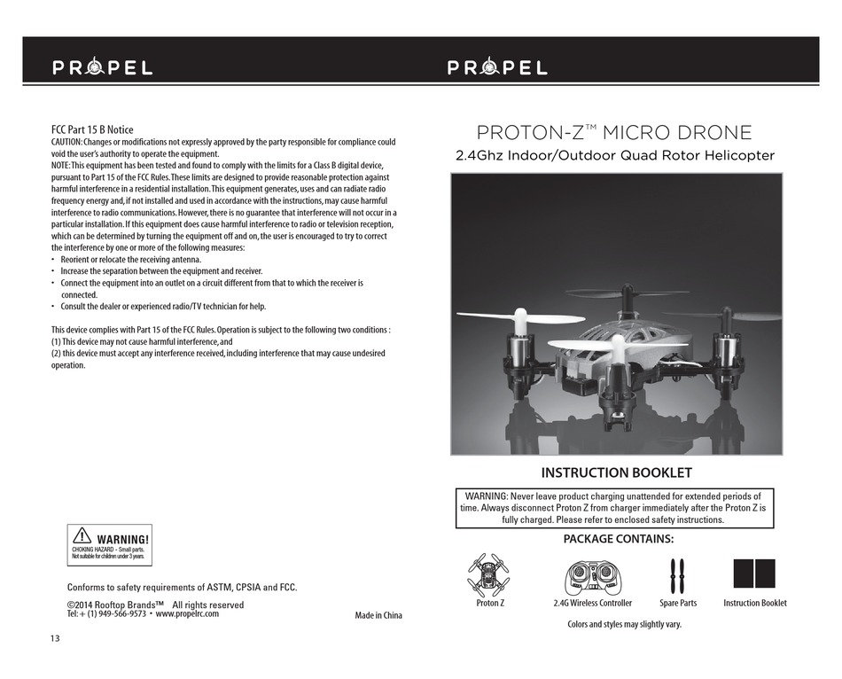 proton micro drone instructions