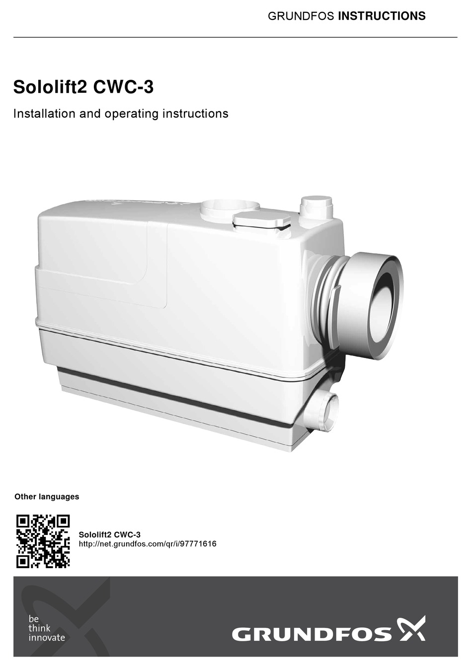 GRUNDFOS SOLOLIFT2 CWC-3 INSTALLATION AND OPERATING INSTRUCTIONS MANUAL ...