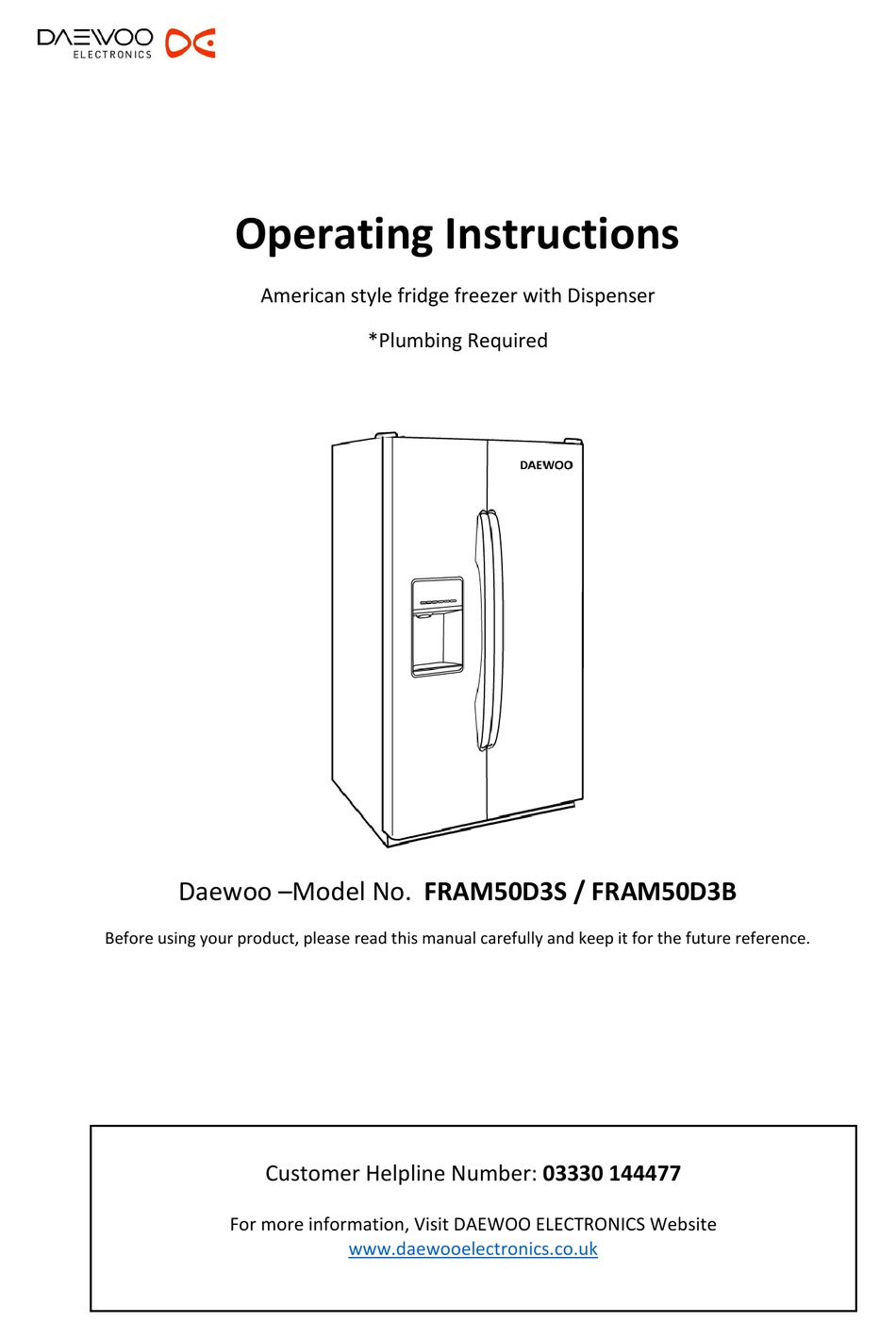 Daewoo Fram50d3s Operating Instructions Manual Pdf Download Manualslib