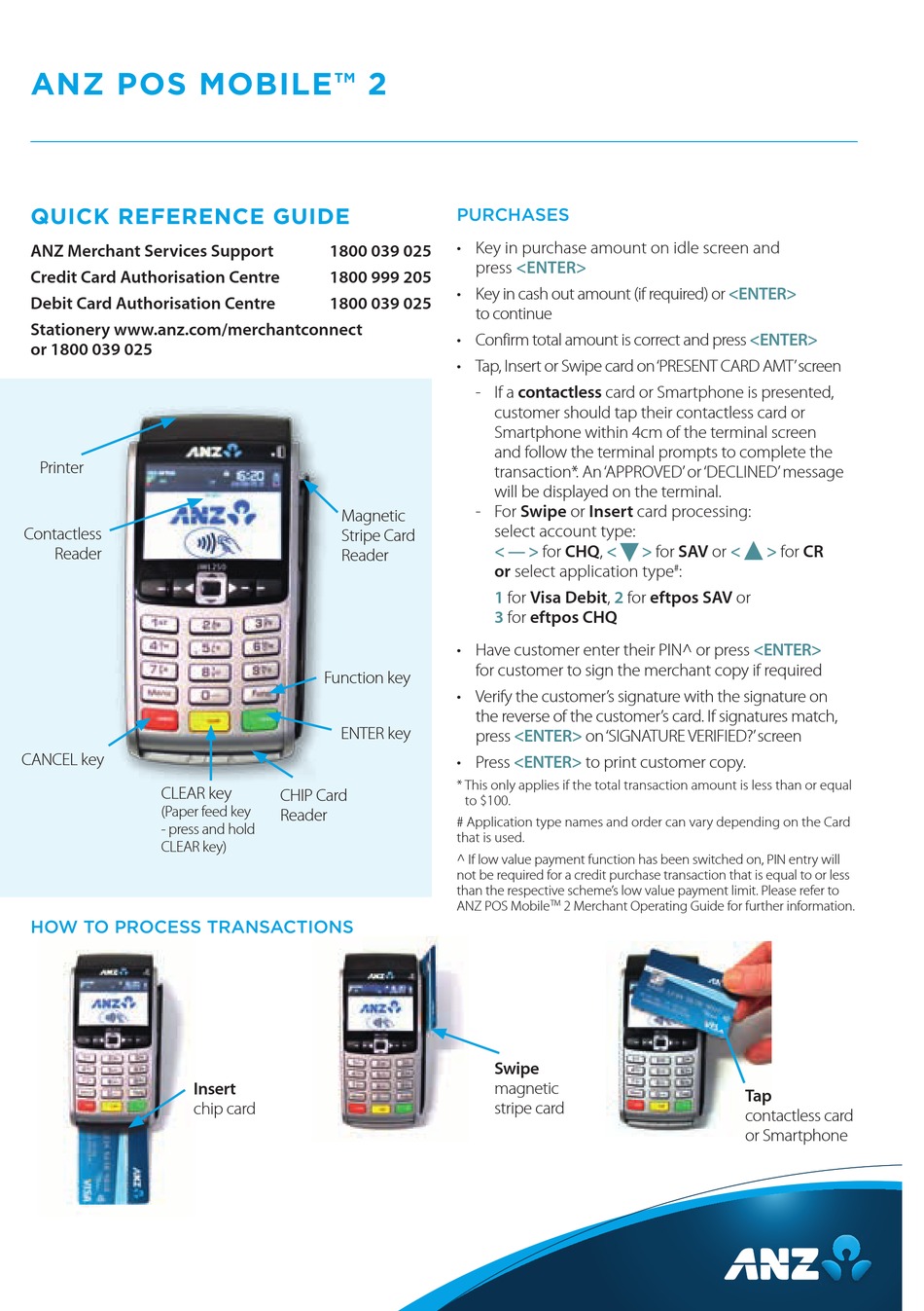 ANZ POS MOBILE2 QUICK REFERENCE MANUAL Pdf Download | ManualsLib