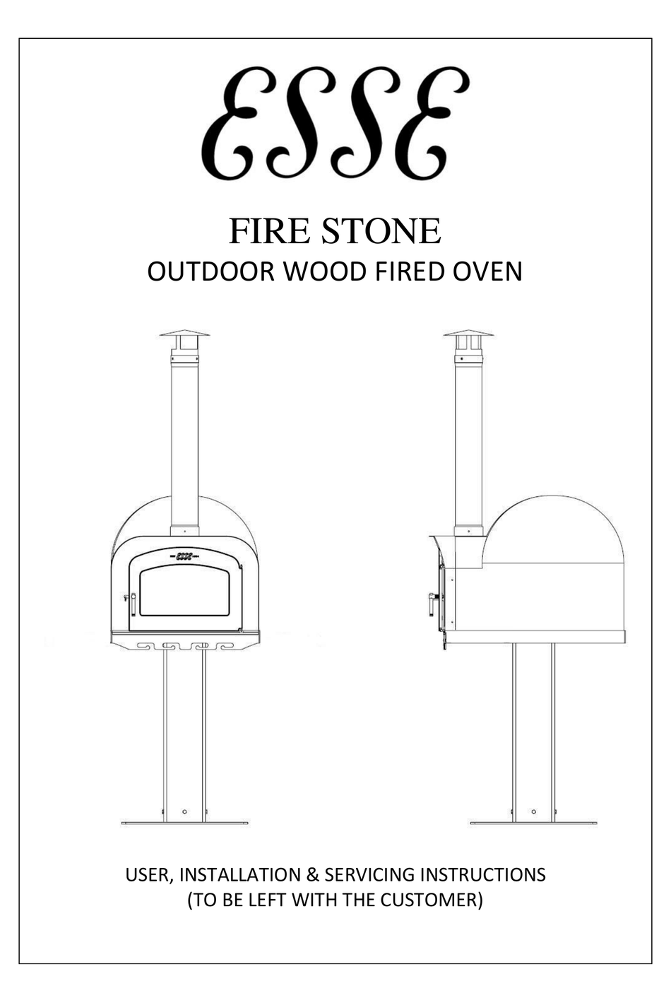 ESSE FIRE STONE USER, INSTALLATION & SERVICING INSTRUCTIONS Pdf