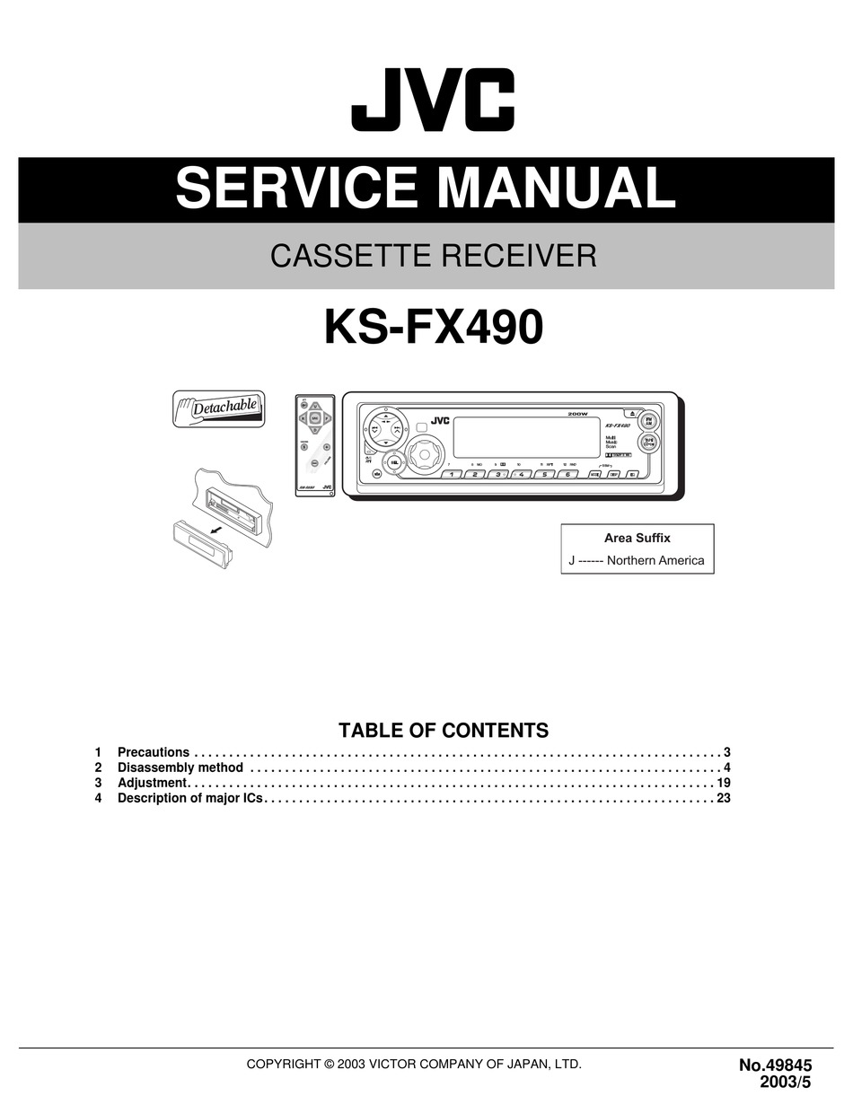 JVC KS-FX490 SERVICE MANUAL Pdf Download | ManualsLib