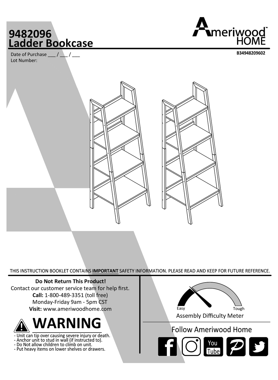 AMERIWOOD HOME 9482096 INSTRUCTION BOOKLET Pdf Download ManualsLib