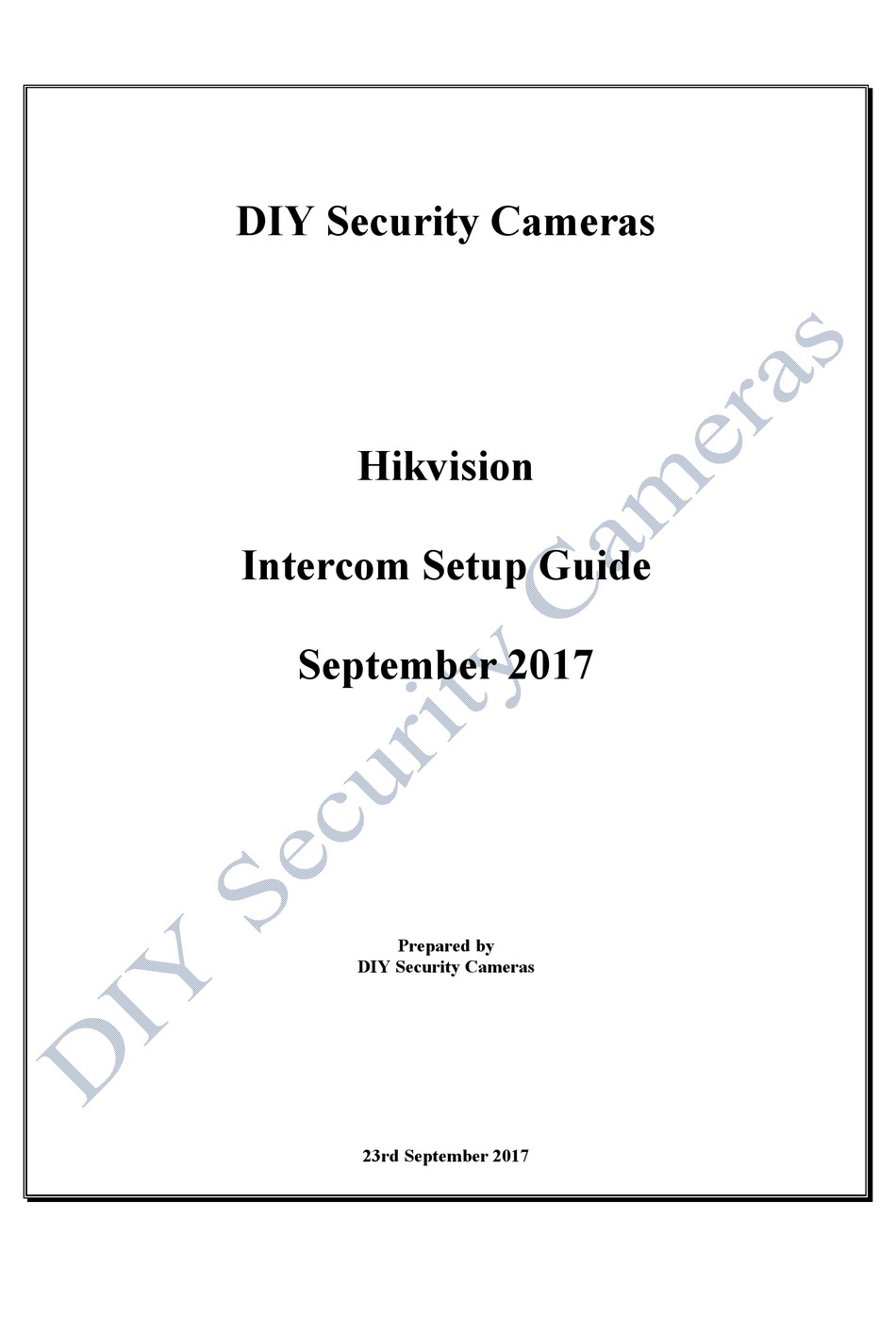 DIY SECURITY CAMERAS HIKVISION SETUP MANUAL Pdf Download ManualsLib