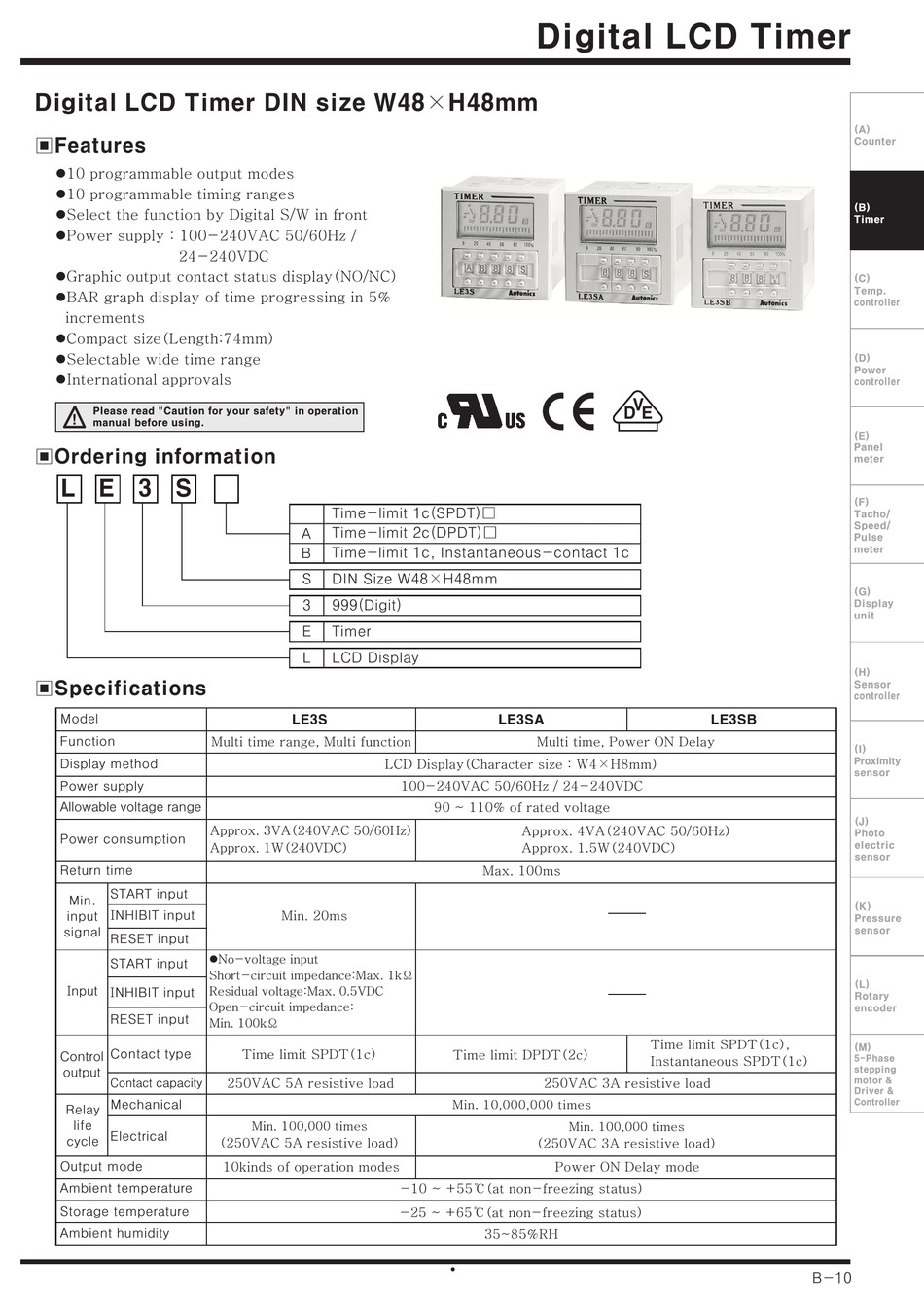AUTONICS LE3S USER MANUAL Pdf Download | ManualsLib