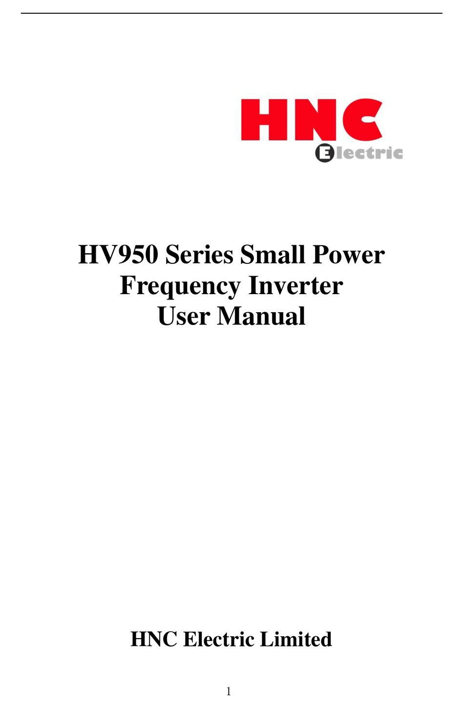 HNC ELECTRIC HV950-R75G1(B) USER MANUAL Pdf Download | ManualsLib