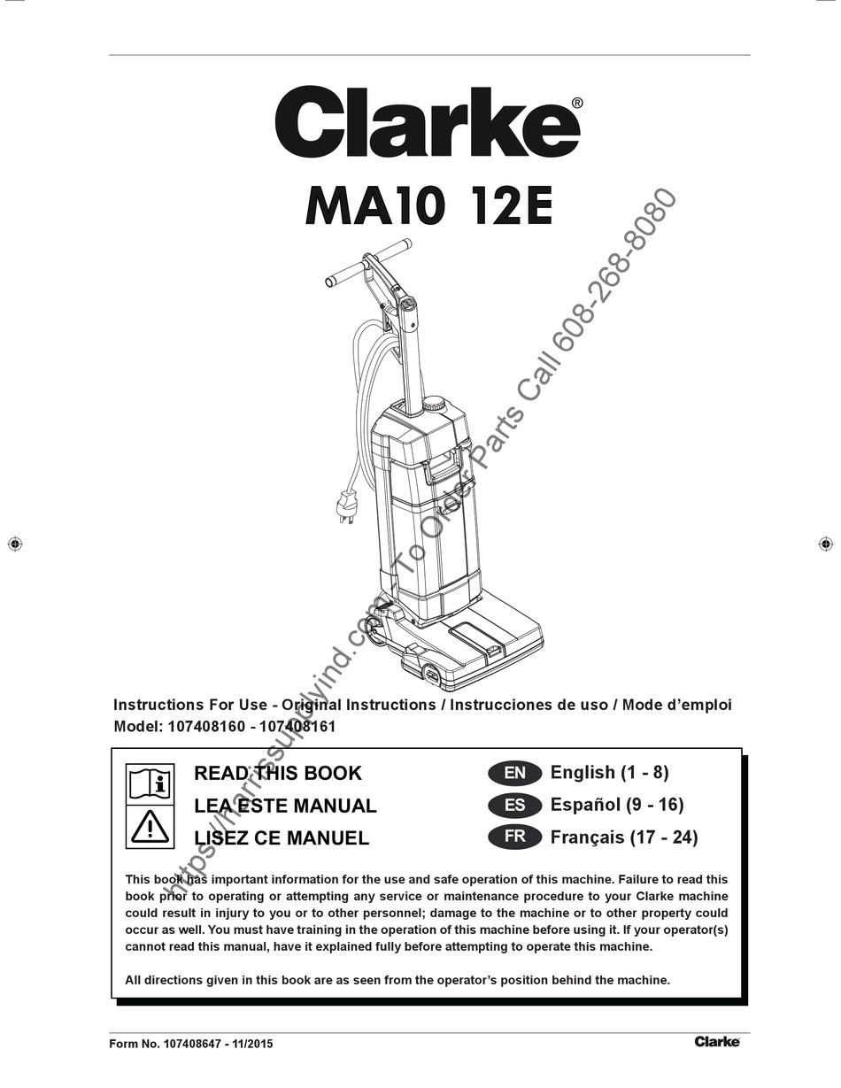 Clarke Ma10 12e 107408160 Instructions For Use Manual Pdf Download Manualslib Clarke Ma10 12e 107408160 Instructions For Use Manual Pdf Download Manualslib