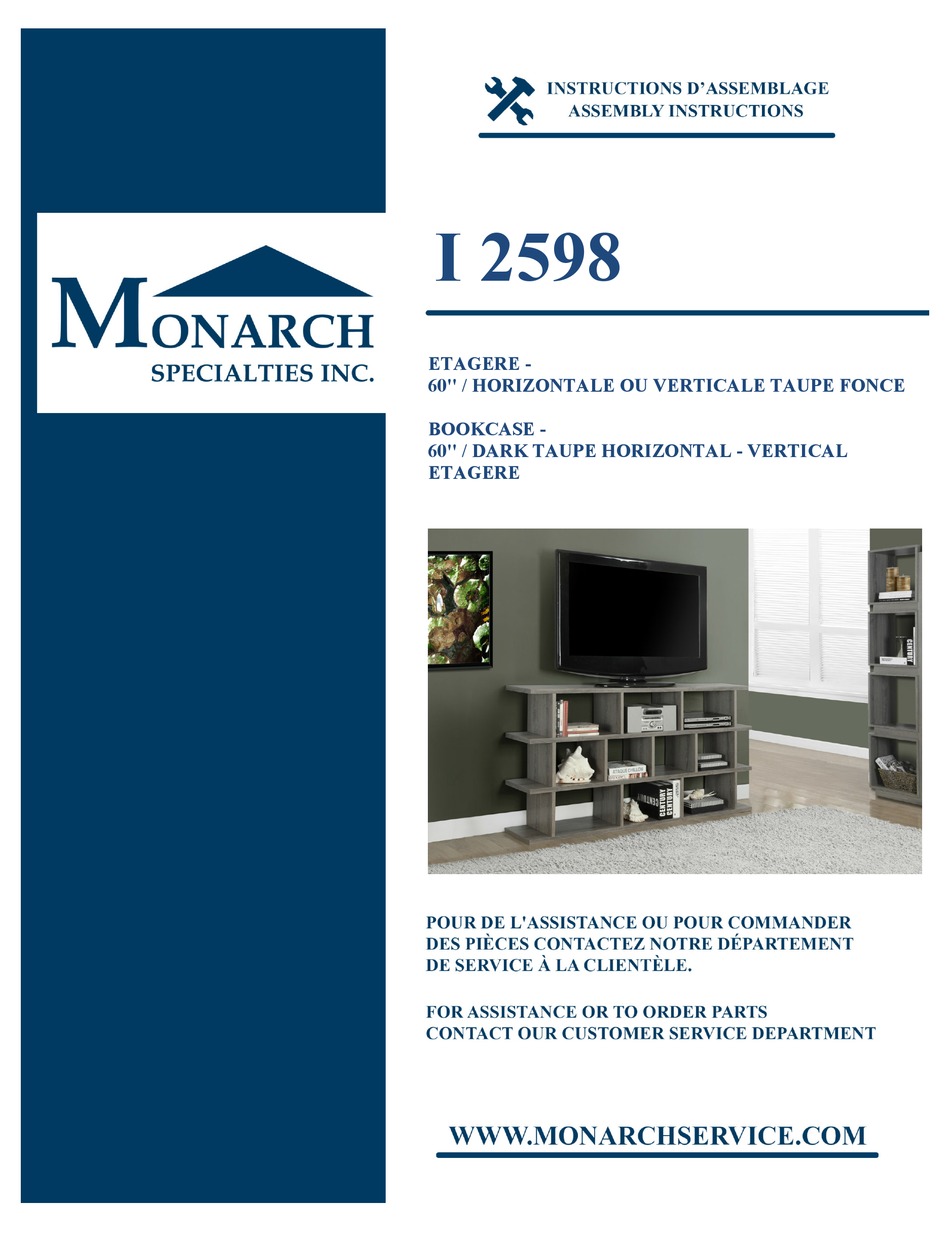 MONARCH I 2598 ASSEMBLY INSTRUCTION MANUAL Pdf Download ManualsLib