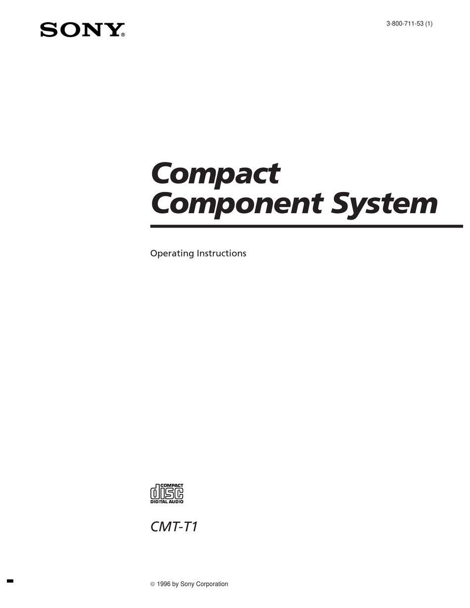 #0240 Manuale di istruzioni Sony CMT t1/d1 COMPACT COMPONENT SYSTEM 