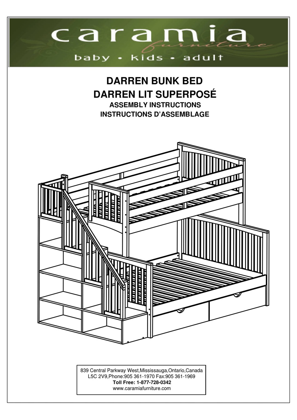 Caramia Darren Bunk Bed Assembly, Discovery Bunk Bed Instructions