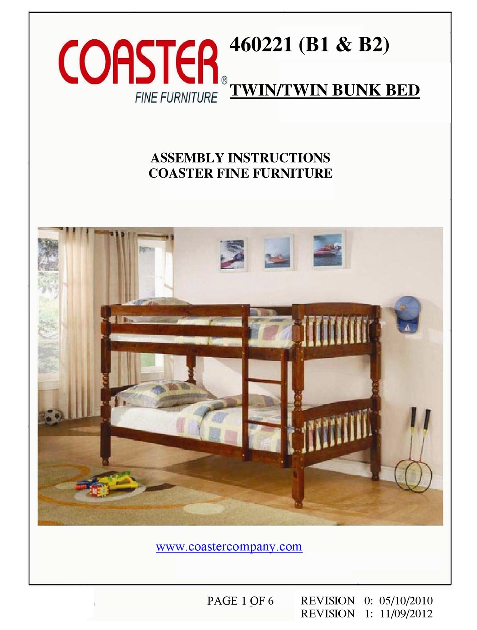 Coaster 460221 Assembly Instructions, Coaster Bunk Bed Assembly Instructions 460078