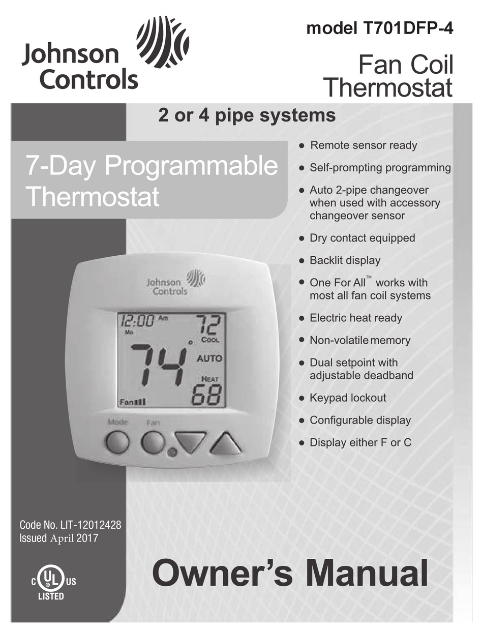 JOHNSON CONTROLS T701DFP4 OWNER'S MANUAL Pdf Download ManualsLib