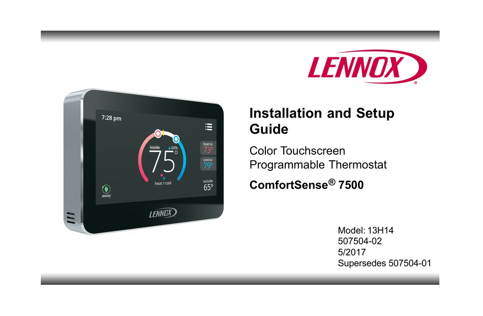 LENNOX COMFORTSENSE 7500 INSTALLATION AND SETUP MANUAL Pdf Download