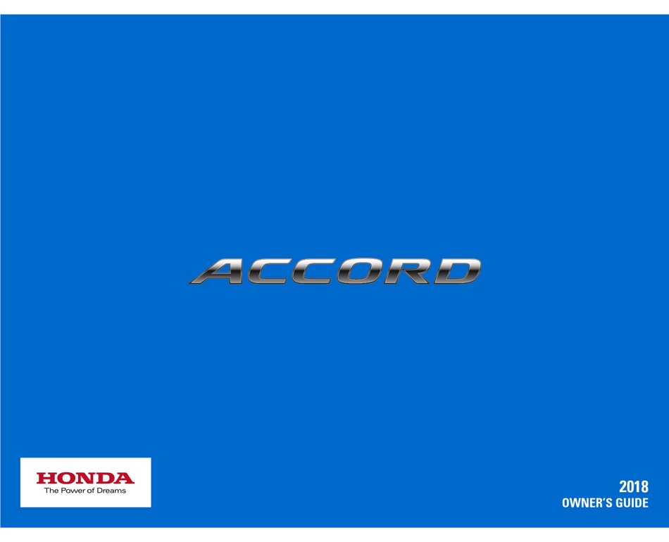 HONDA ACCORD 2018 OWNER'S MANUAL Pdf Download | ManualsLib