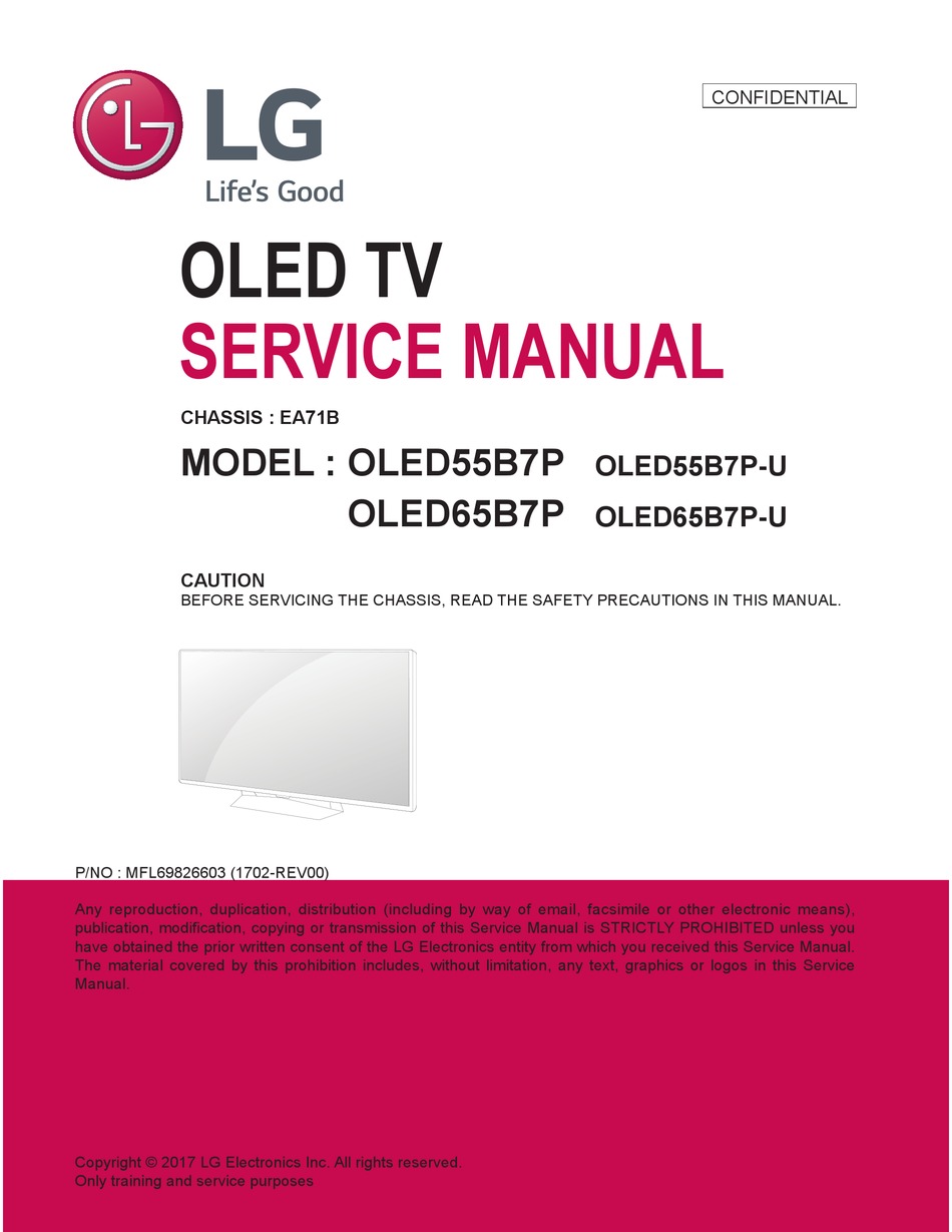 LG OLED55B7P SERVICE MANUAL Pdf Download | ManualsLib