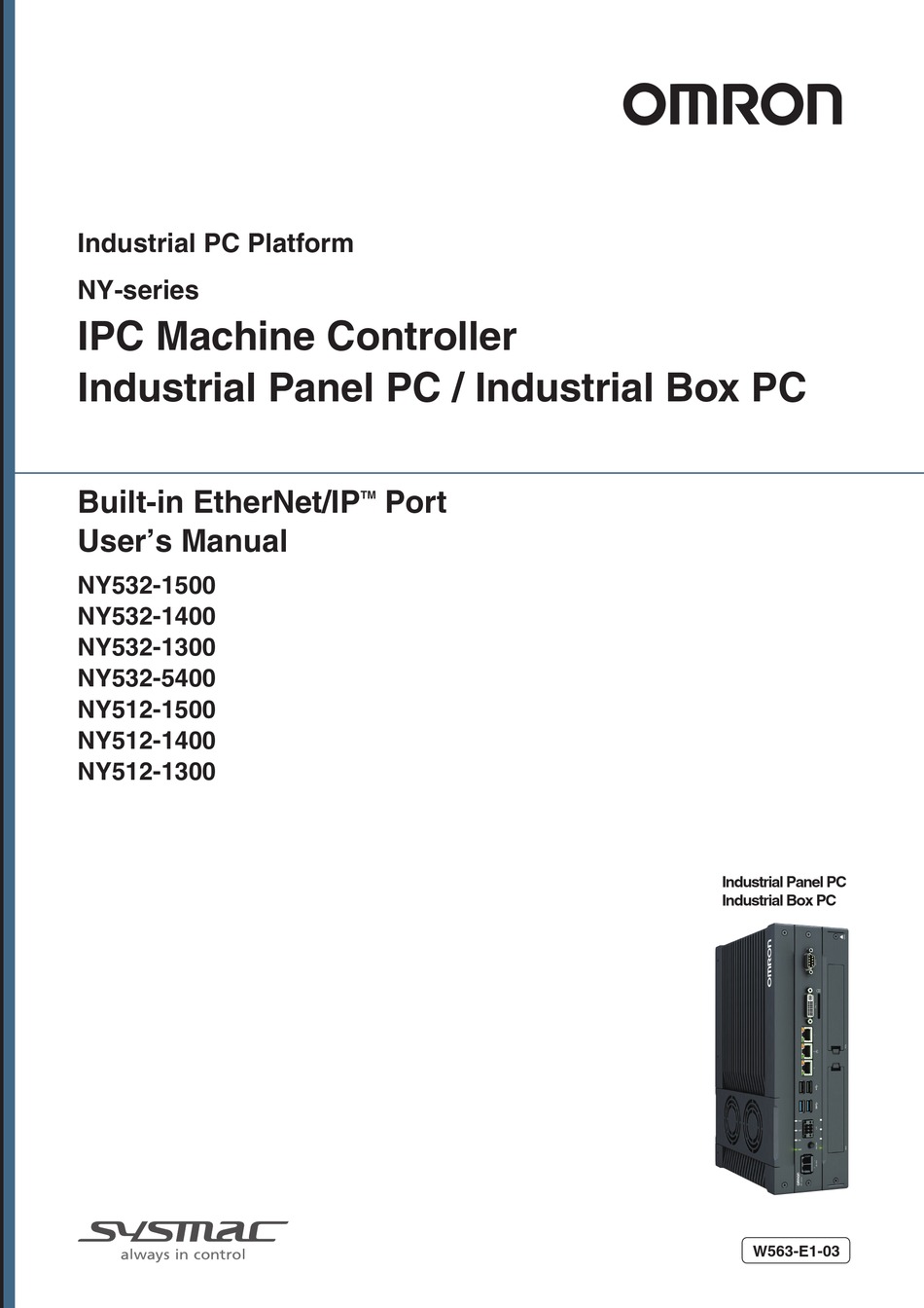 OMRON NY5325400 USER MANUAL Pdf Download ManualsLib