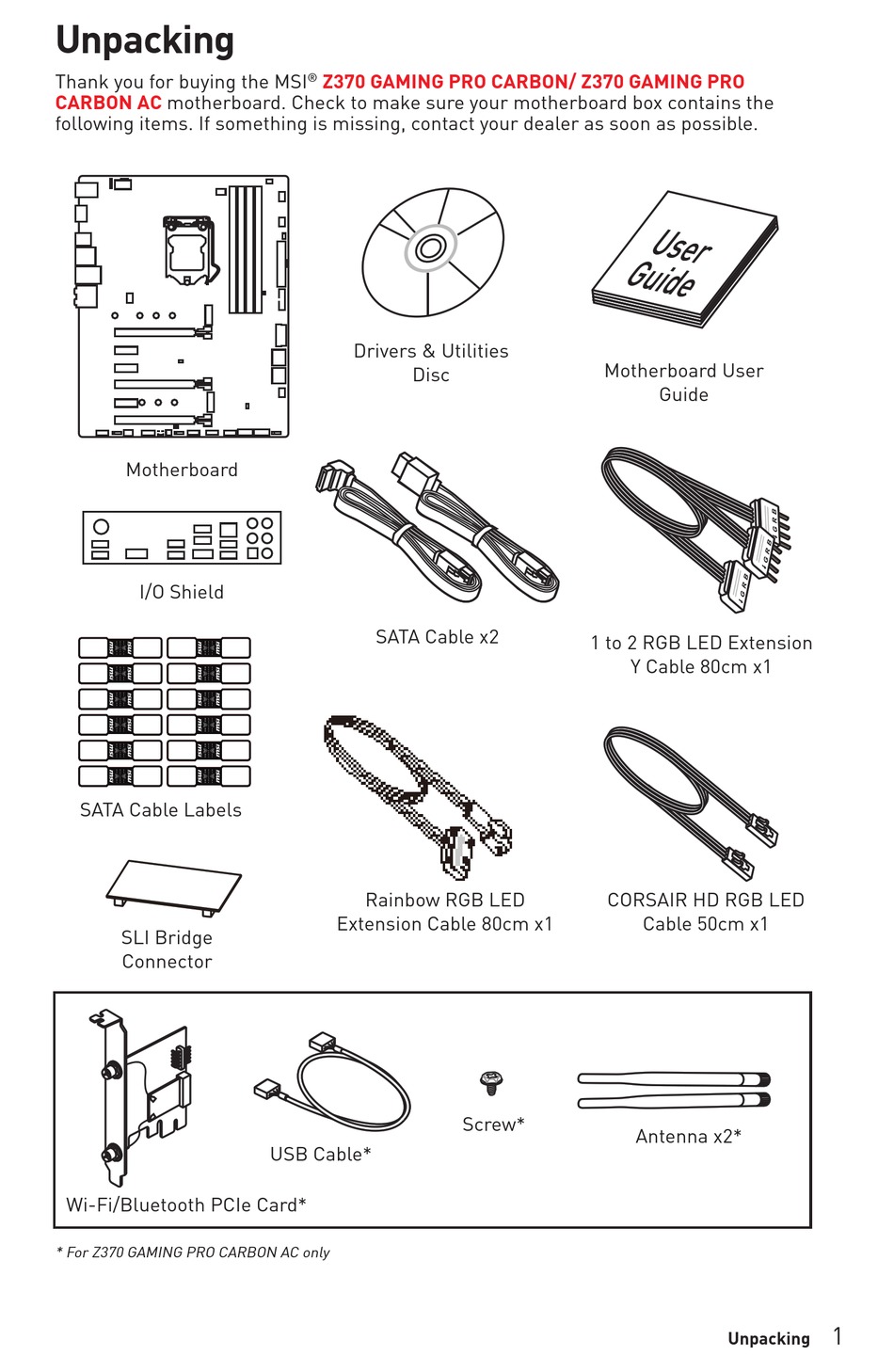 Msi Z370 Gaming Pro Carbon Manual Pdf Download Manualslib