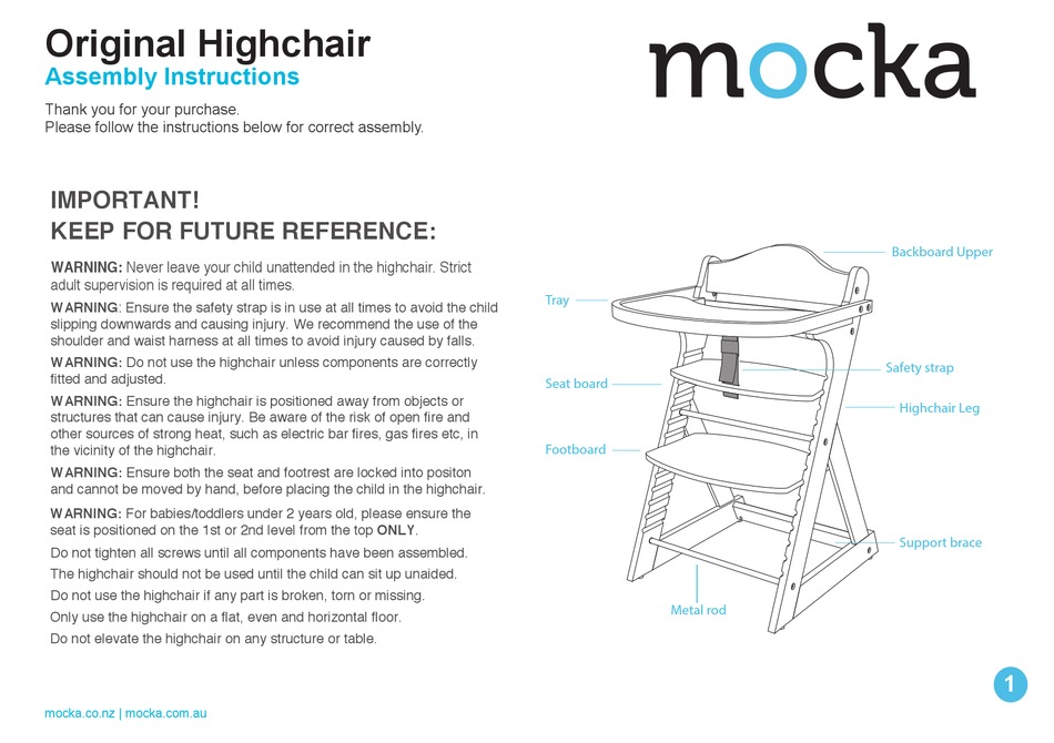 mocka high chair straps