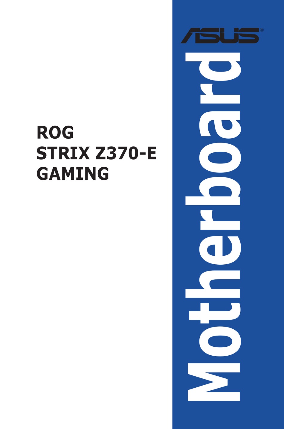 Asus Rog Strix Z370 E Gaming User Manual Pdf Download Manualslib