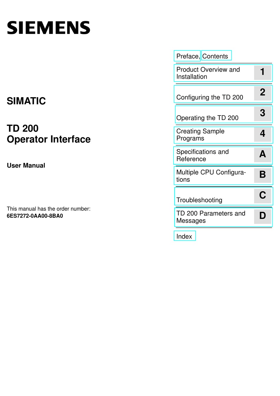 SIEMENS SIMATIC TD 200 USER MANUAL Pdf Download | ManualsLib