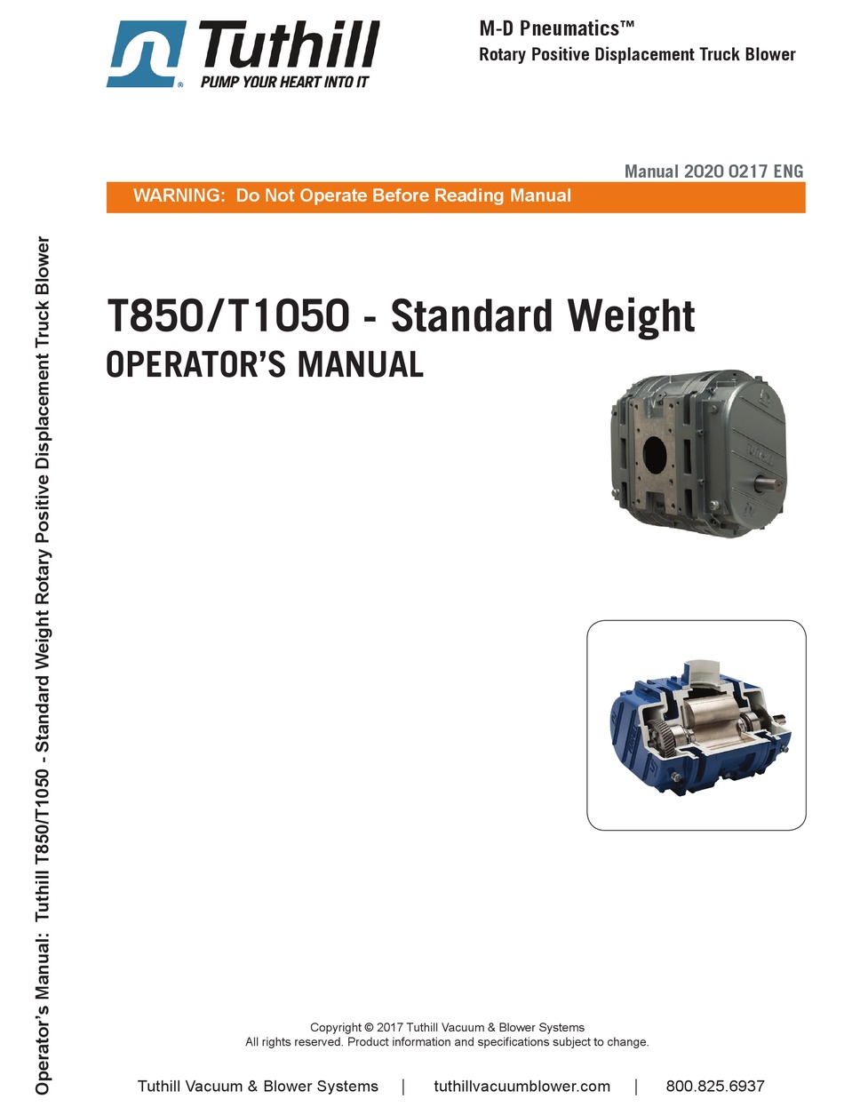 TUTHILL T850 OPERATOR'S MANUAL Pdf Download | ManualsLib