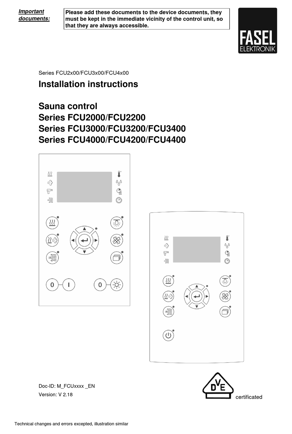 FASEL ELEKTRONIK FCU2000 SERIES INSTALLATION INSTRUCTIONS MANUAL Pdf  Download | ManualsLib