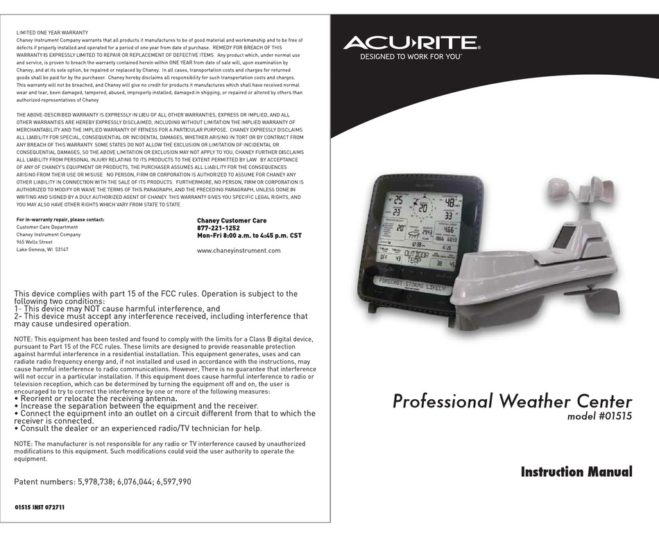 ACURITE 01515 INSTRUCTION MANUAL Pdf Download | ManualsLib