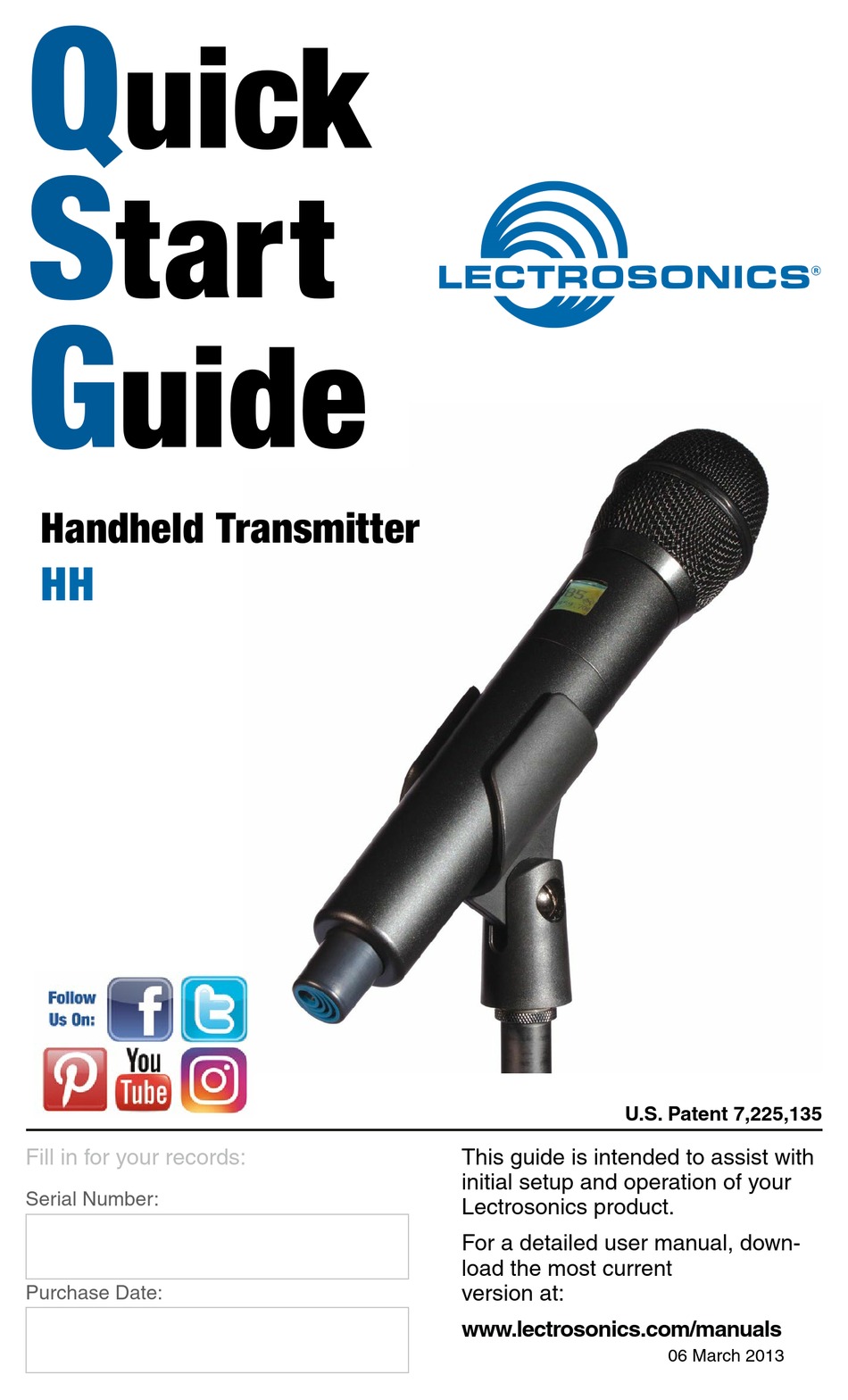 LECTROSONICS HH QUICK START MANUAL Pdf Download ManualsLib