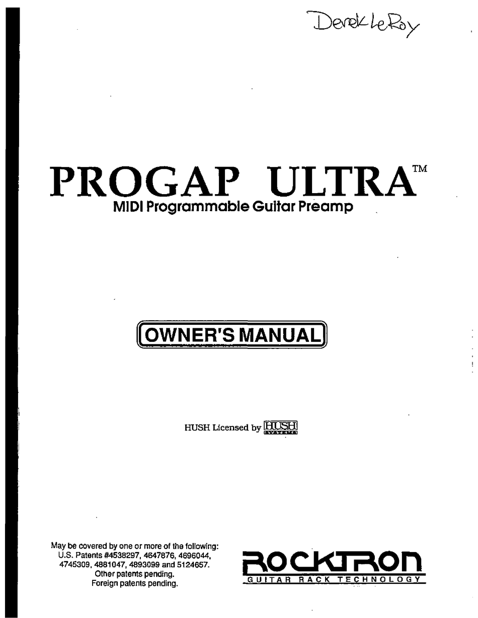 ROCKTRON PROGAP ULTRA OWNER'S MANUAL Pdf Download | ManualsLib