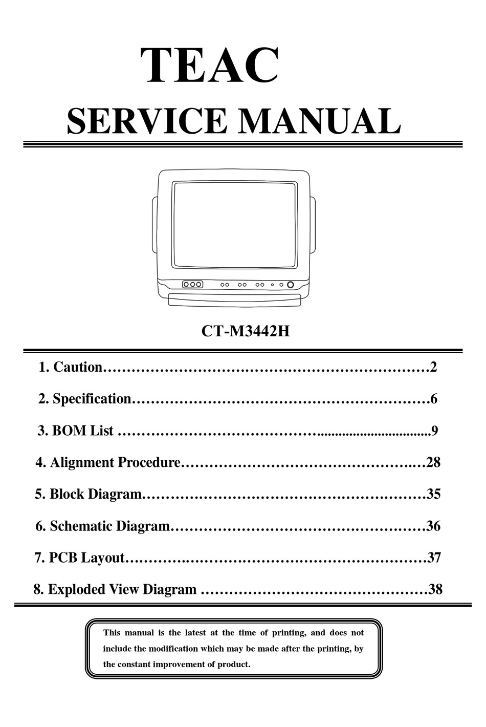 TEAC CTM3442H SERVICE MANUAL Pdf Download ManualsLib