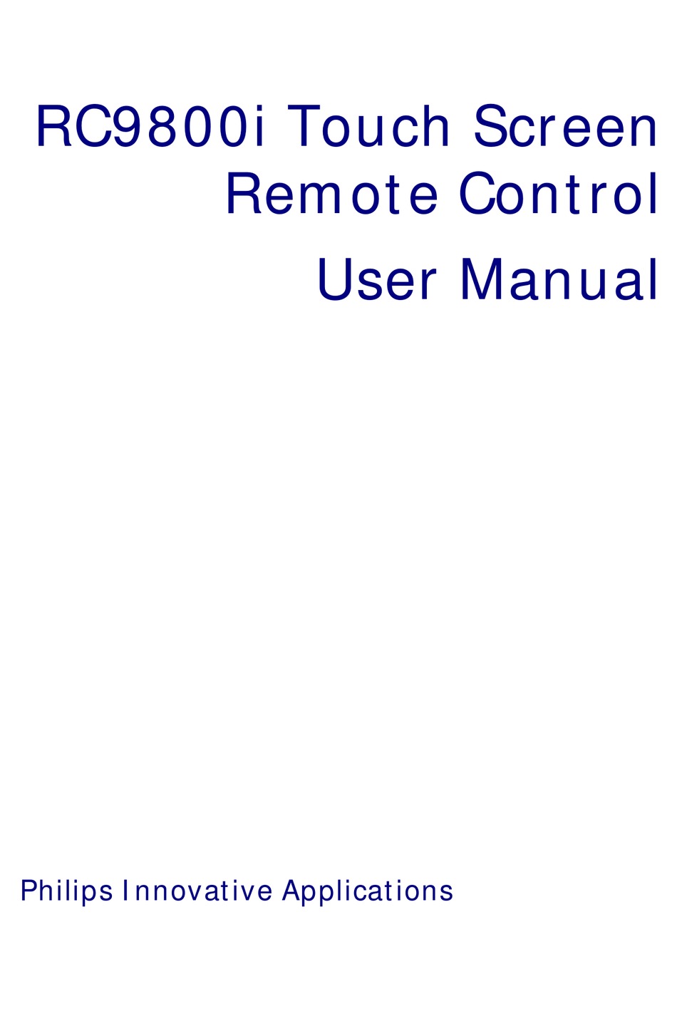 Philips RC9800i Remote Touch Screen
