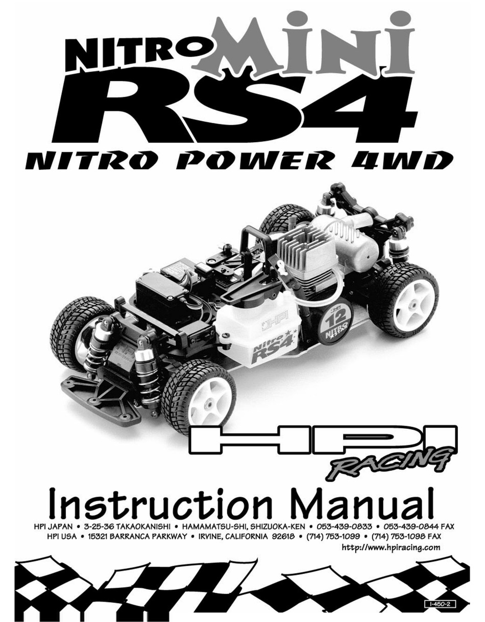 HPI RACING NITRO MINI RS4 NITRO POWER 4WD INSTRUCTION MANUAL Pdf