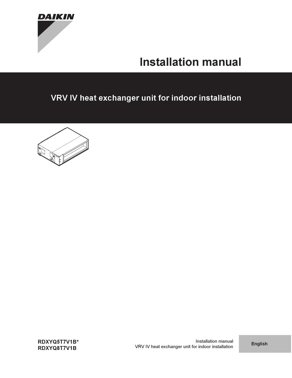 Daikin Rdxyq8t7v1b Installation Manual Pdf Download Manualslib