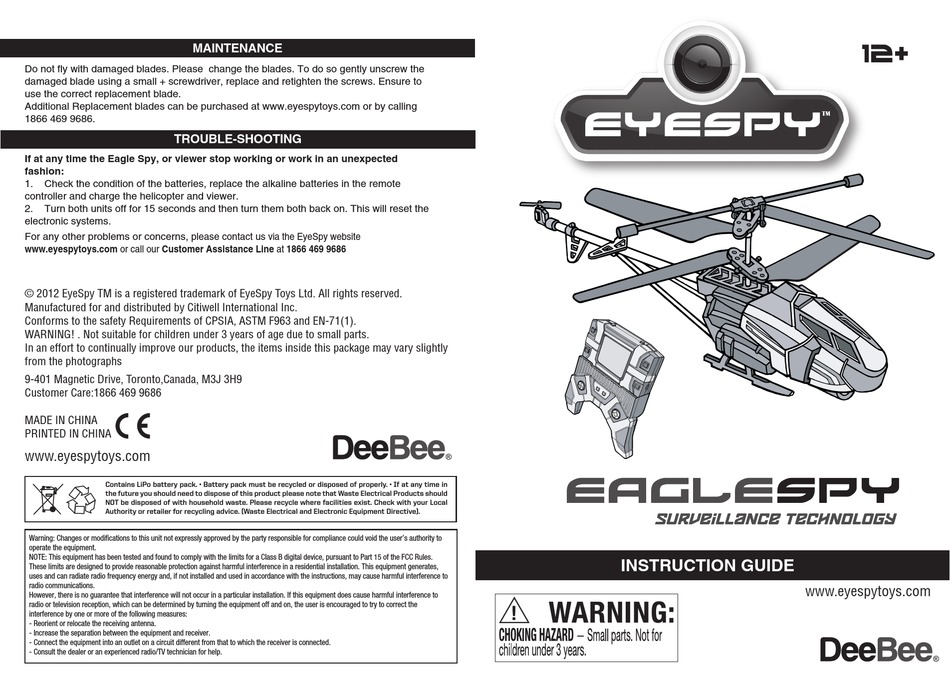 DEEBEE EAGLESPY INSTRUCTION MANUAL Pdf Download ManualsLib