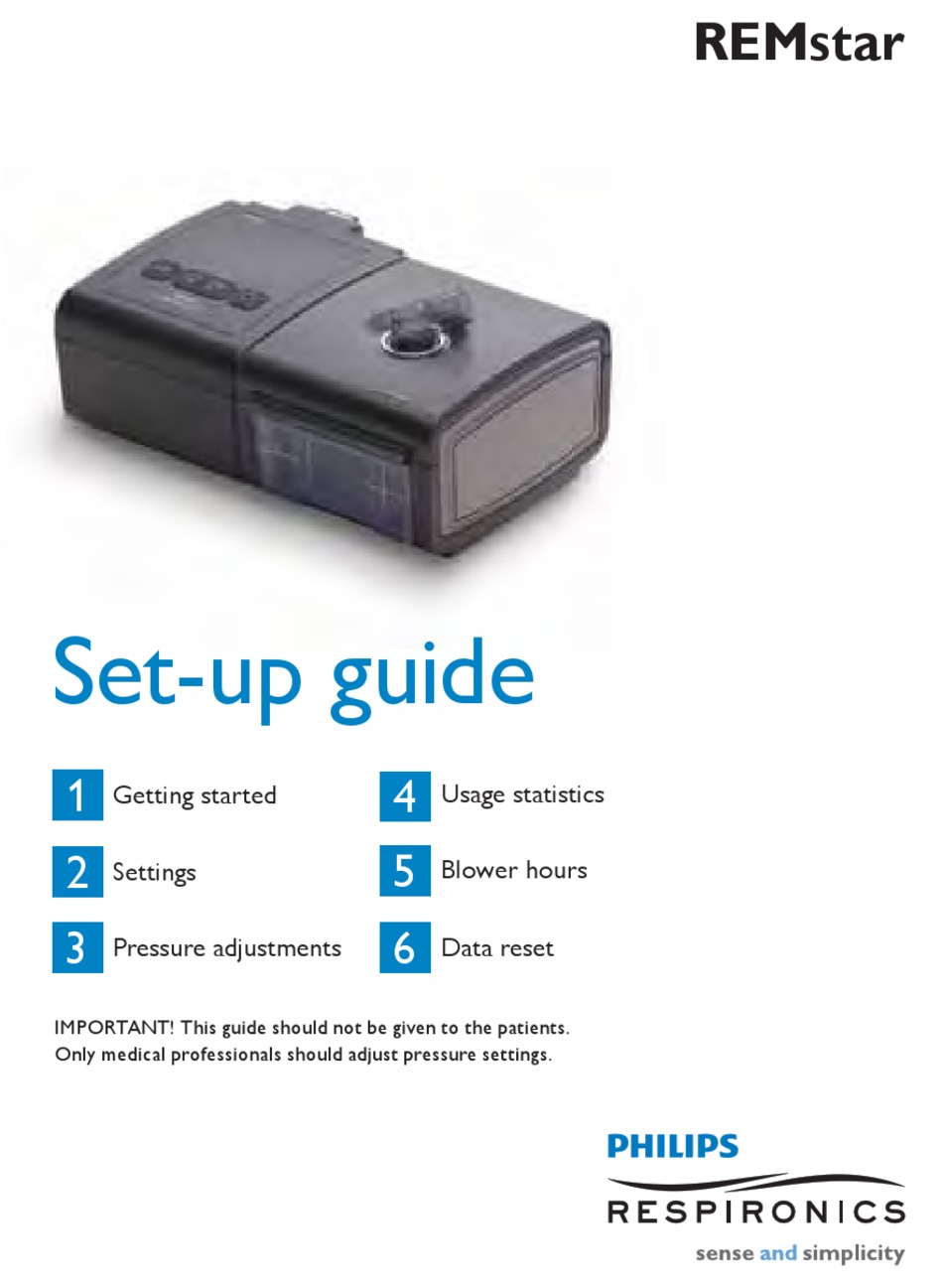 PHILIPS RESPIRONICS REMSTAR SETUP MANUAL Pdf Download | ManualsLib