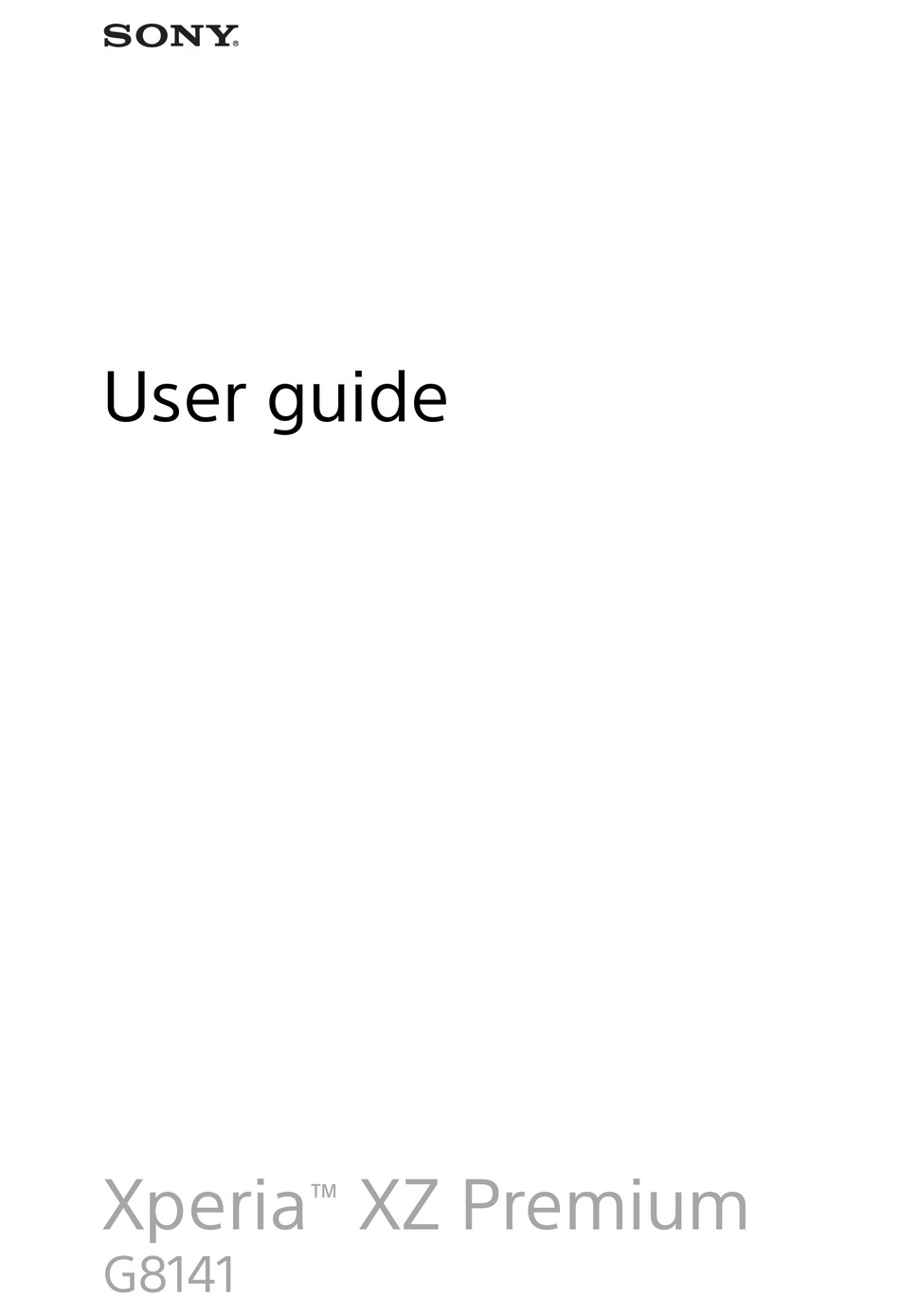 Sony Xperia Xz Premium User Manual Pdf Download Manualslib