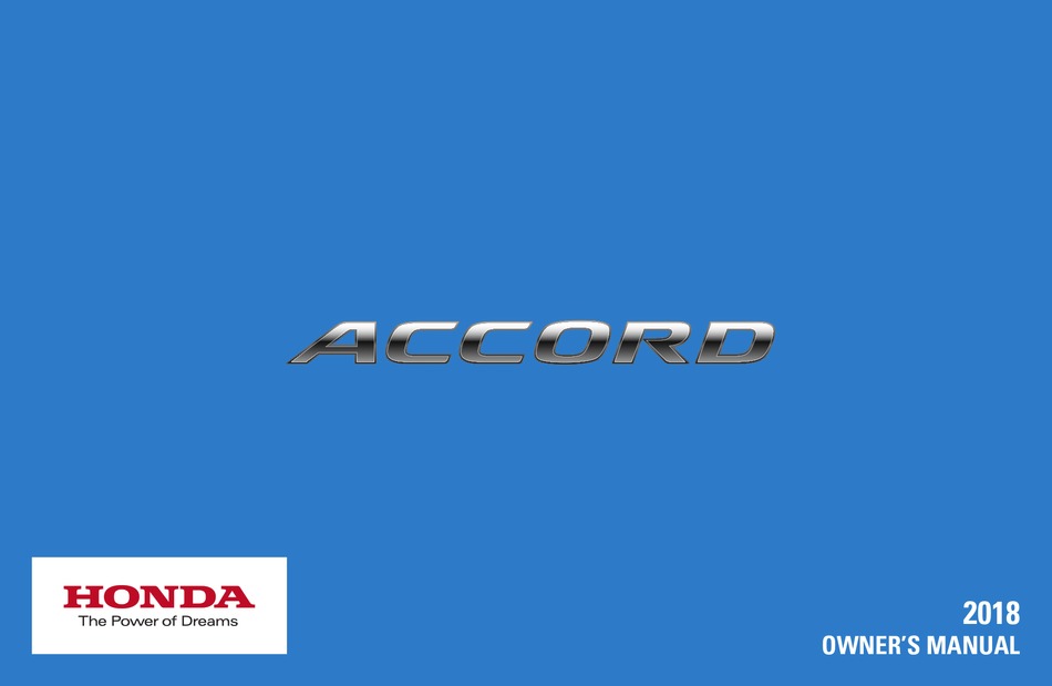 HONDA ACCORD 2018 OWNER'S MANUAL Pdf Download | ManualsLib