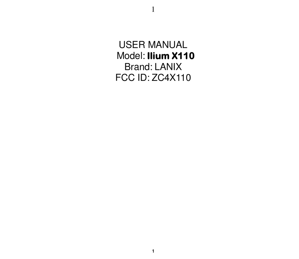 LANIX ILIUM X110 USER MANUAL Pdf Download | ManualsLib
