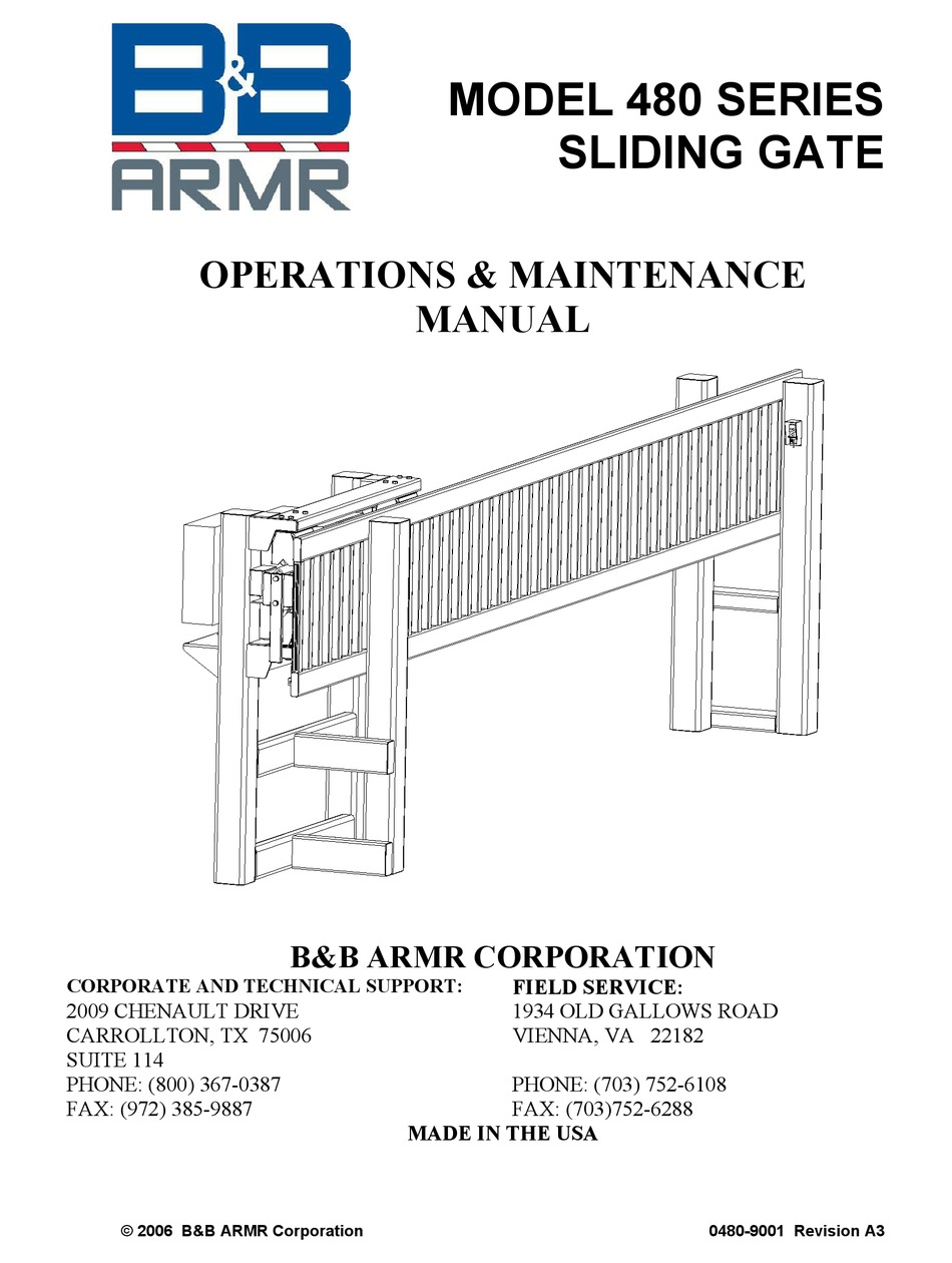 B&B 480 SERIES OPERATION & MAINTENANCE MANUAL Pdf Download | ManualsLib